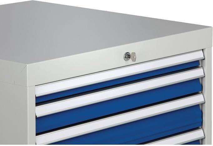 Produktbild Quality Schubladenschrank H1019xB705xT736mm grau/blau 2x75,2x100,2x125,1x300mm Schubl. (80700/1401AV 7035/5 (80 cm, 115 cm)