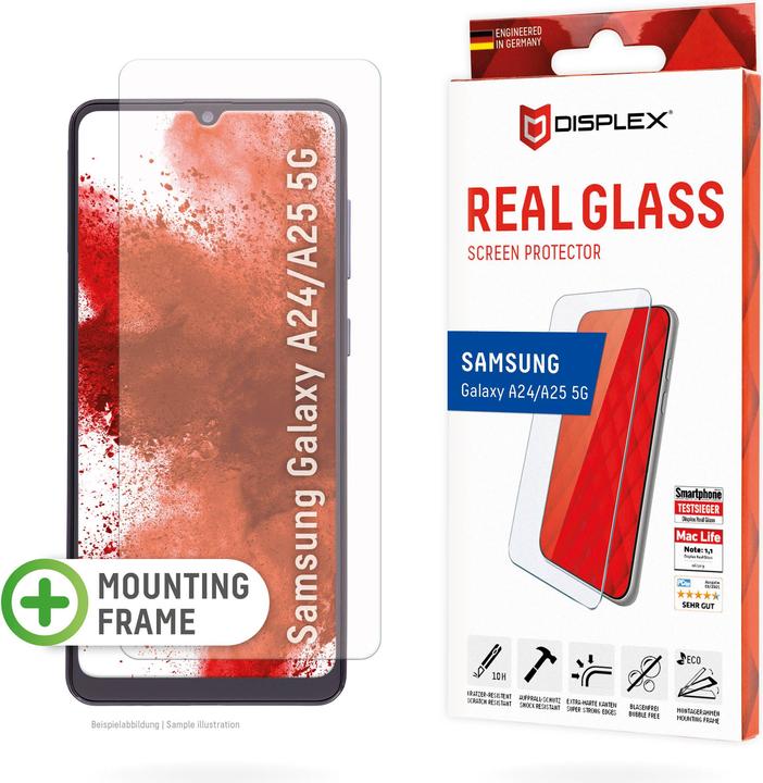 Image du produit Displex Real Glass, 2D Panzerglas (1 pièce(s), Samsung Galaxy A24, Samsung Galaxy A25 5G)