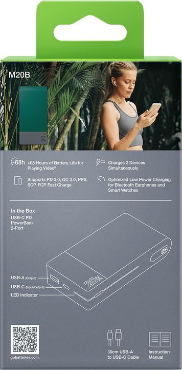 Produktbild GP Batteries GP M2 Series PowerBank (20000 mAh, 22.50 W, 74 Wh)
