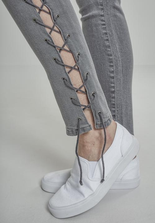 Actual product image Urban Classics Ladies Denim Lace Up Skinny Pants (29)