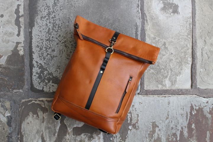 Image du produit Only-Bags.Store Sac à dos en cuir véritable fait main, sac à dos, sac de voyage vintage pour ordinateur portable