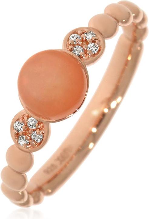 Xen Ring mit Peach Mondstein und Weisstopase ca. 0,95 ct. rosévergoldet