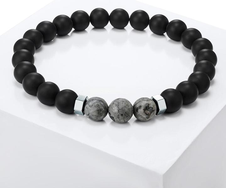 Immagine prodotto True Rebels Agata da uomo in acciaio inox argento 20,5 cm - 11924 (20.50 cm, Acciaio inossidabile)