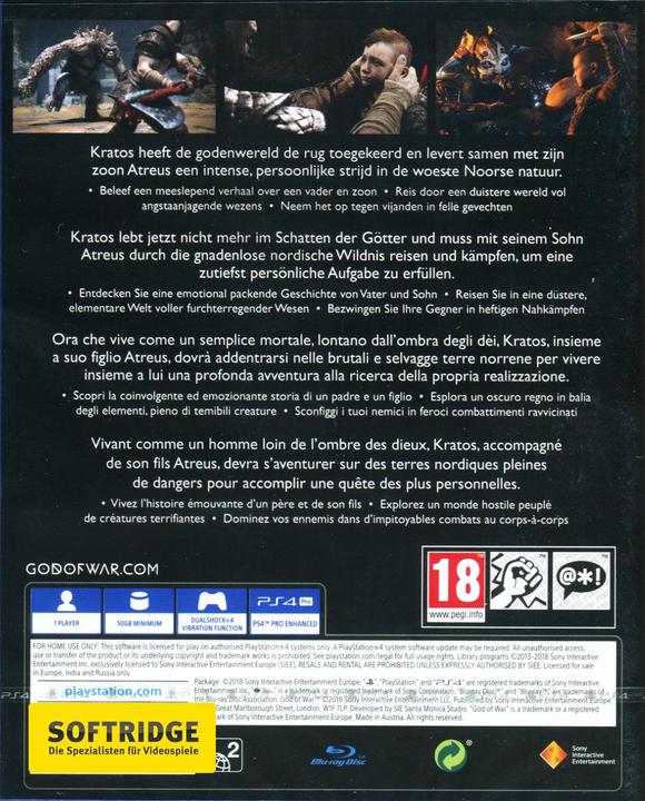 Produktbild Sony God of War (PS4, Multilingual)