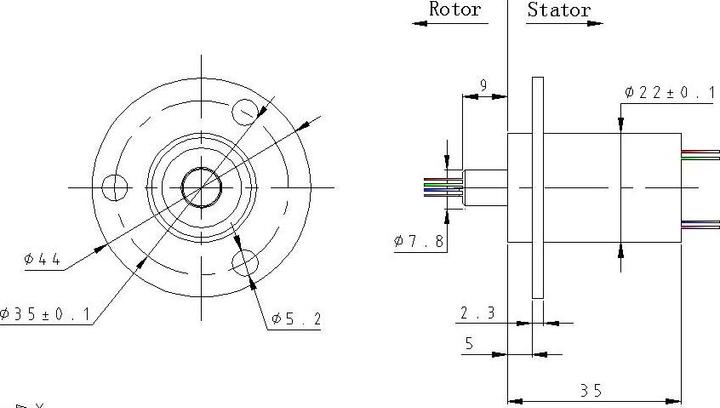 Produktbild Purecrea 4P 10A Elektrischer Schleifring 250rpm