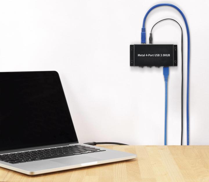 Immagine prodotto Renkforce Hub USB 3.0 a 4 porte in metallo (USB-B, 4 Porti)