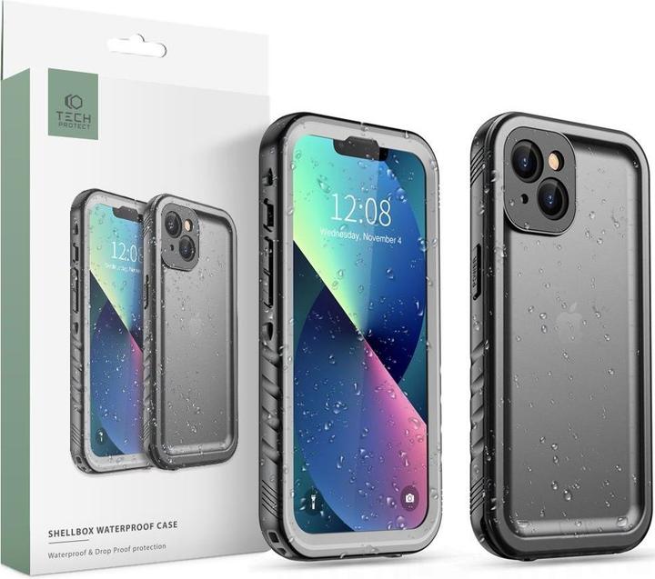Actual product image Tech Technology protected CASE waterproof technology protected screen box IP68 Apple iPhone 13 Black (Apple iPhone 13)