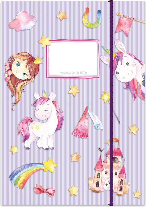 Produktbild Papierdrachen Schulmappe 2er Set DIN A4 - Einhorn (VE 4) (A4, 2 x)