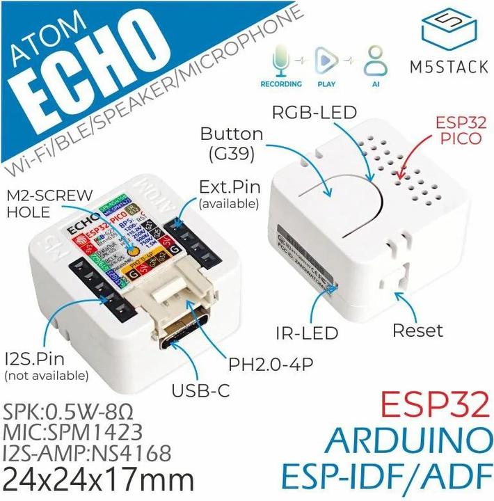 Productafbeelding M5Stack ATOM Echo Smart Speaker Dev Kit
