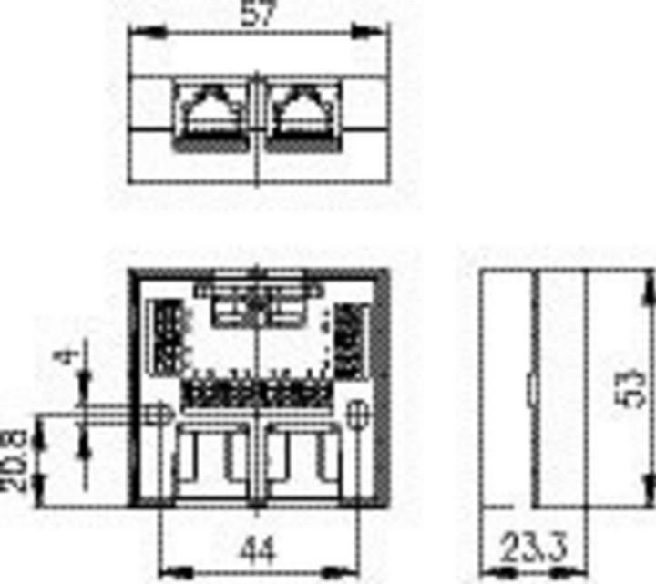 Actual product image Telegärtner Junction box VAD Cat.6 Ea, 2 x RJ45, shielded