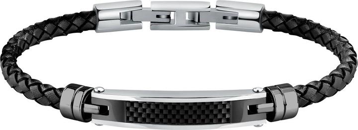 Morellato Modern men Ìs black leather bracelet Moody SQH59 (21 cm, Leder, Edelstahl, Carbon)