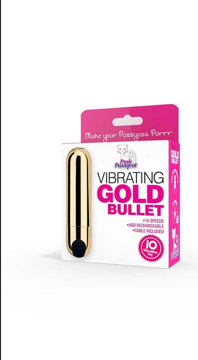Pink Pussycat Vibrating Gold Bullet