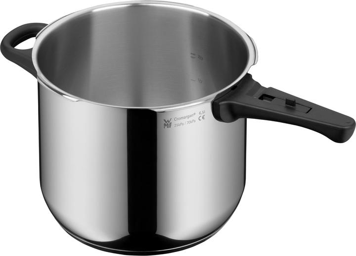 Productafbeelding WMF Snelkookpan 6,5l Groot Kooksignaal Perfect Inductie Roestvrij Staal (22 cm, Snelkookpan, Roestvrij staal)