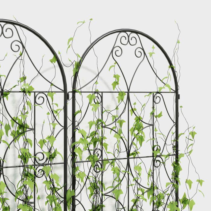 Produktbild Swisshandel24 Rankgitter Metall 2er Set zum Stecken rostfrei 50x150 cm Schwarz (20 cm, 50 cm)