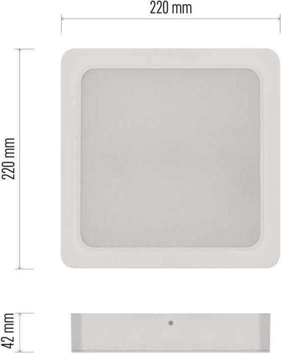Actual product image Emos Surface-mounted LED light RUBIC, square, white, 24W, neutral white (2400 lm)