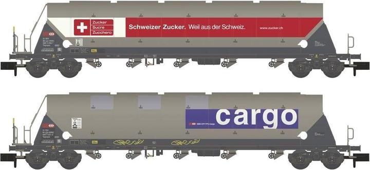 Image du produit Hobbytrain CFF-C 2 wagons-silos Taggnpps vieillis et avec graffiti Ep VI (Voie N)
