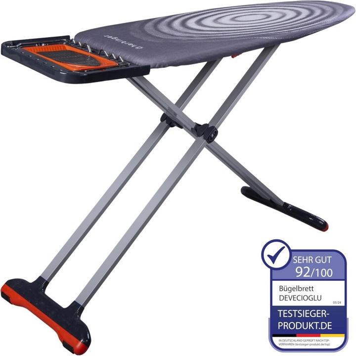 Actual product image Harbinger Ironing board, iron shelf, ironing board cover 46x127cm, height 80-105cm, black (127 x 46 cm)