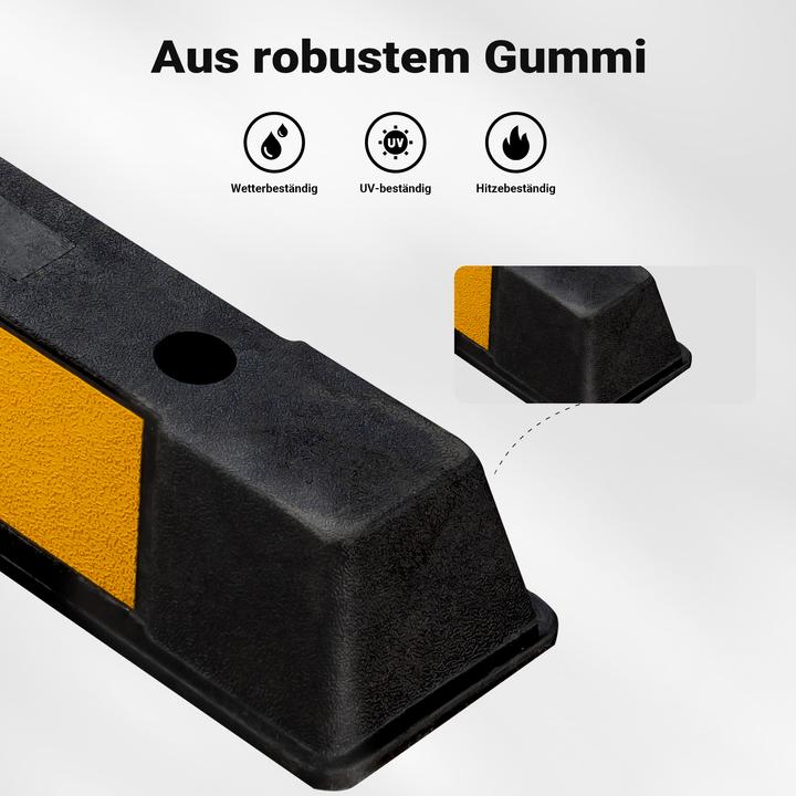 Produktbild Wiltec Radstopper 165x16x10cm Einparkhilfe Gummi Anfahrschutz Parkhilfe Garage