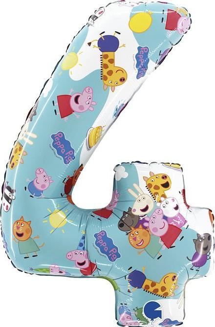 Grabo Balloons XL Peppa Pig numbers 4 balloon (1 x)