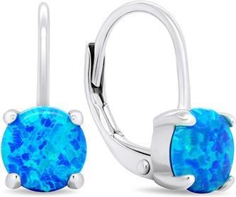 Brilio Silver - Charming silver earrings with synthetic opals EA370WB