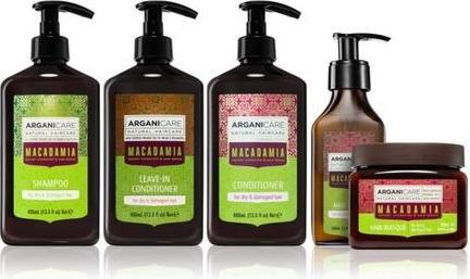 Immagine prodotto Arganicare Set Macadamia - Set regalo per la cura dei capelli danneggiati e secchi (Set per la cura dei capelli)