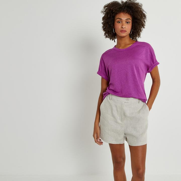 Produktbild La Redoute Collections T-Shirt aus Leinen mit Rundhalsausschnitt (M)