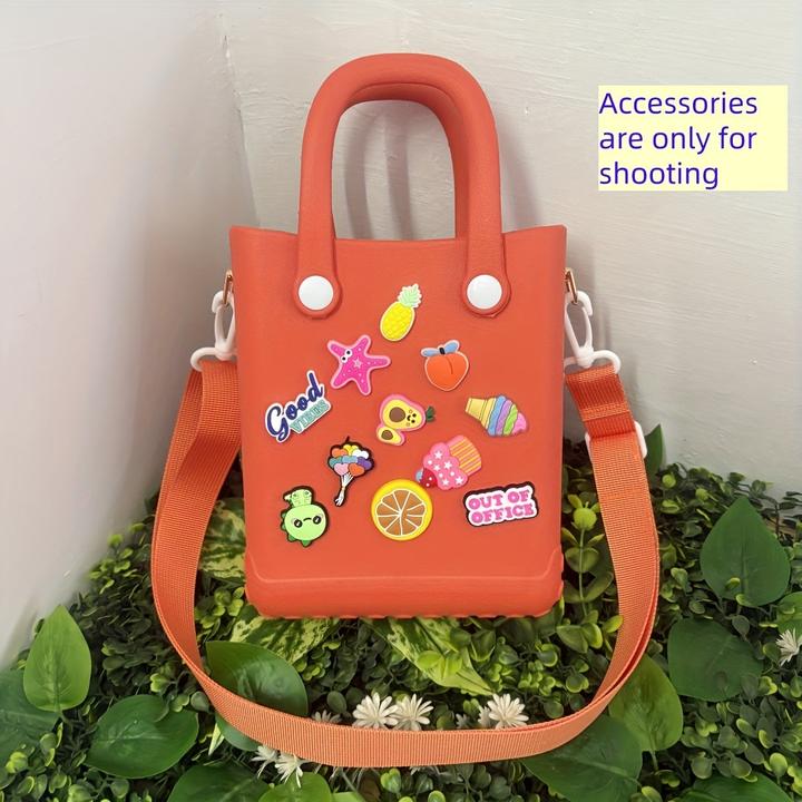 Actual product image Only-Bags.Store 1 Stück Mini-Strandtasche mit austauschbarem Schulterriemen - farbenfroher Sommerrucksack für