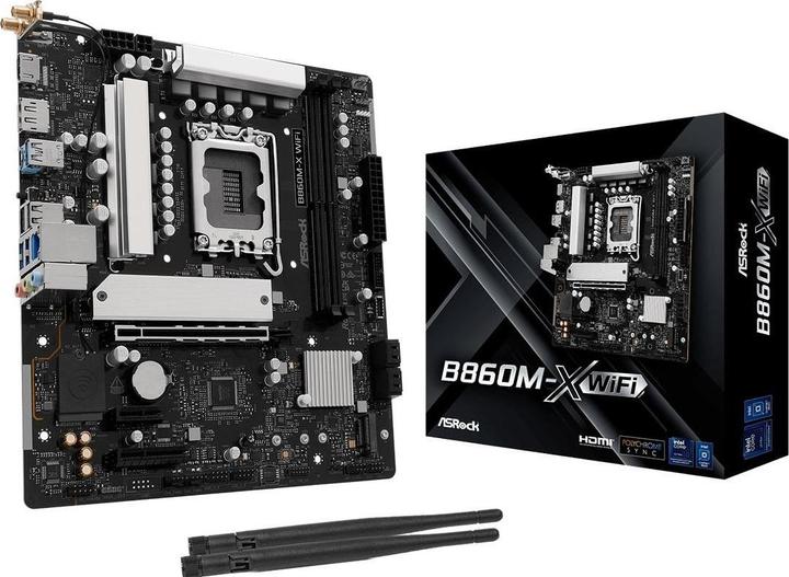 Actual product image AsRock MB Intel 1851 B860M-X WiFi (LGA 1851, Intel B860, mATX)