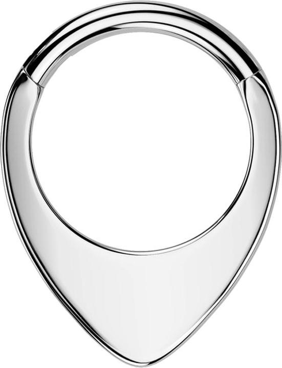 Actual product image Star Piercing Micro Segmentring klappbar silber Tropfenschild (without brass, Titanium G23)