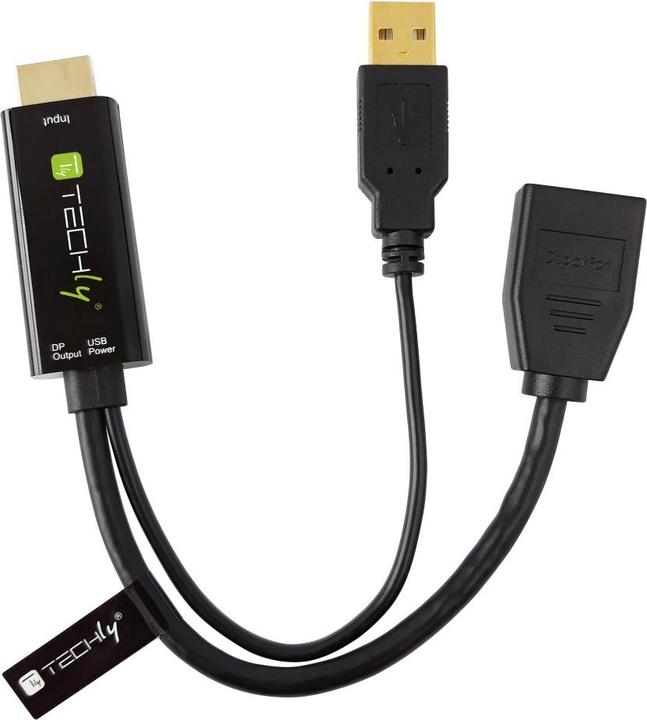 Image du produit Techly Adaptateur HDMI M vers DisplayPort F + USB-A M 4Kx2K 30Hz (HDMI, 1.10 cm)