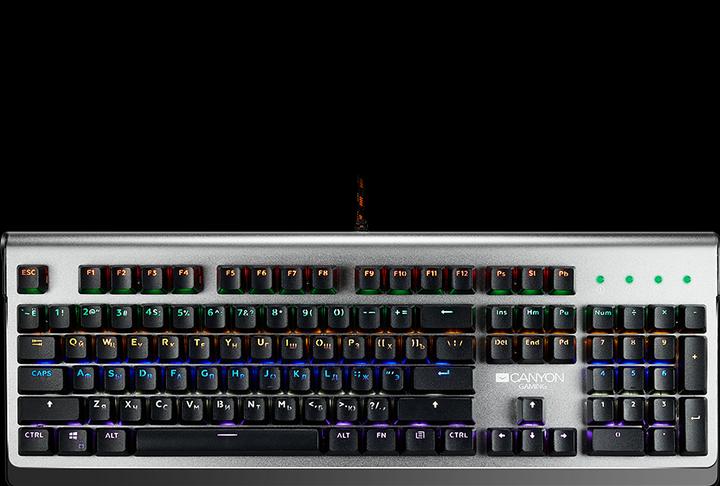 Actual product image Canyon Mechanical Gaming Keyboard Interceptor CND-SKB8, with backlight, Red Outemu Switches, EN layo (US, Cable)
