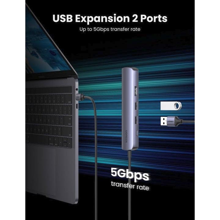 Actual product image Ugreen USB-C to 2x USB-A (USB-C, 5 Ports)
