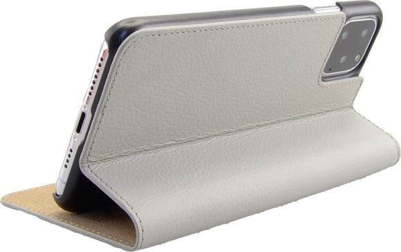 Image du produit Mike Galeli Book-Cover cuir véritable Marc gris clair (Apple iPhone 11 Pro)