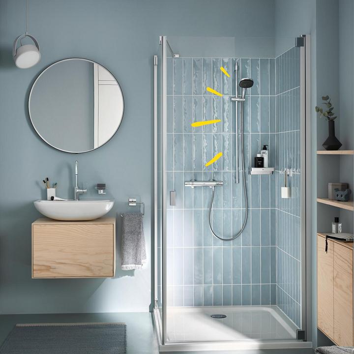 Image du produit Grohe Vitalio Comfort 110 QuickFix Brausestangenset, kleben oder bohren, Länge 900mm, wassersparend, 3 Str