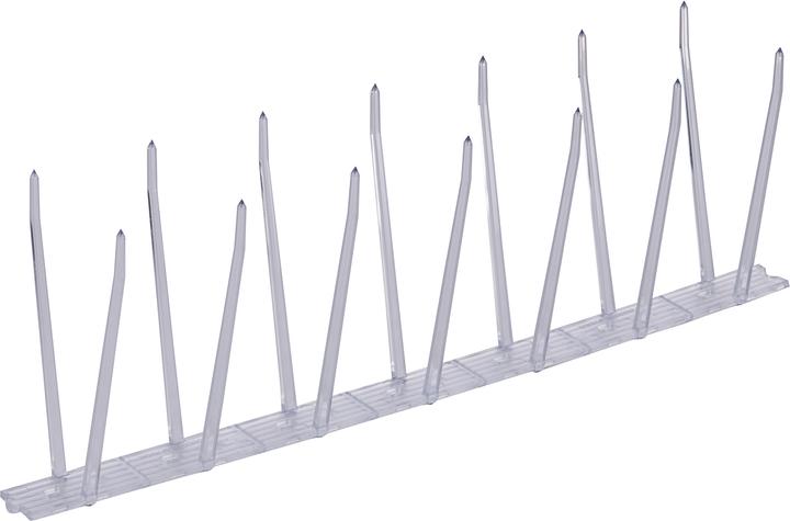 Produktbild Swissinno Taubenabwehrspikes transparentes Polycarbonat 300cm inkl. Silikonkleber