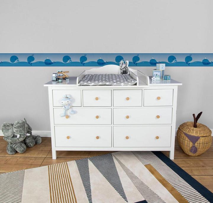 Produktbild A.S. Création Lovely Kids Kinderzimmer Ocean Friends mit süssen Walen und Möwen (15 x 500 cm)