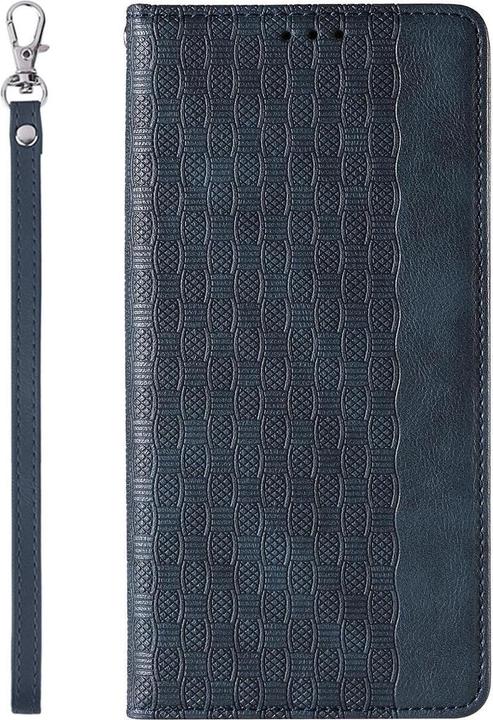 Produktbild Hurtel Magnetband-Hülle für iPhone 14 Pro Max Flip Wallet Mini Lanyard Stand Blau (Apple iPhone 14 Pro Max)