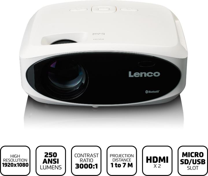 Image du produit Lenco LPJ-900WH (Full HD, 250 lm)