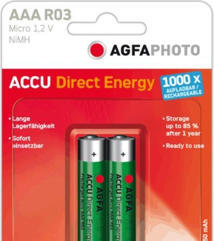 Produktbild AGFAPHOTO Direct Energy (1 Stk., AAA, 950 mAh)