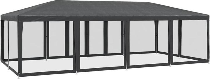 Produktbild VidaXL Partyzelt Pavillon Festzelt mit 12 Mesh-Seitenteilen Anthrazit 8x4m HDPE (800 cm, 400 cm)