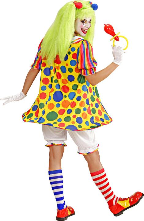 Produktbild Widmann CLOWN (Kleid mit Bund und Reifen, Knickerbocker, Haargummis mit Pom Pom), XL (XL)