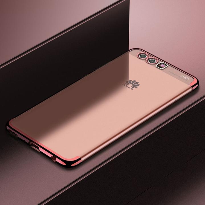 König Design Handy Hülle Schutz Case für Huawei P10 Durchsichtig Transparent Etuis Rose Pink (Haier P10)