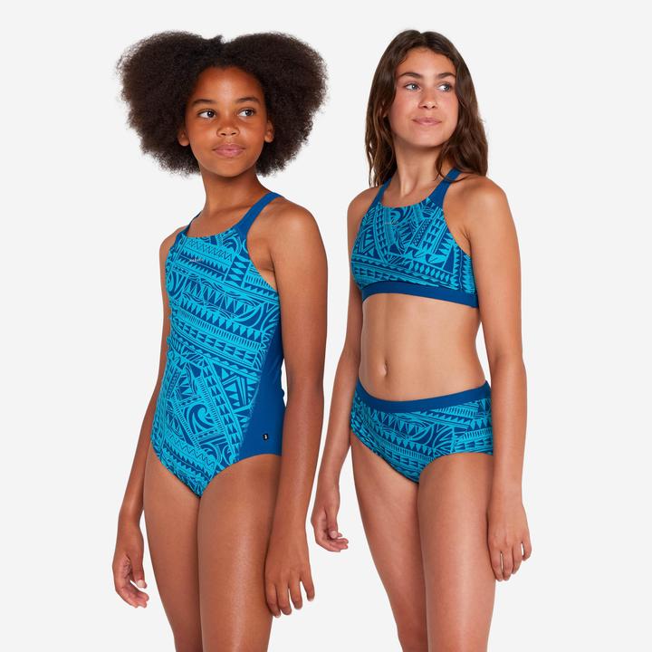 Image du produit Nabaiji Maillot de bain 1 pièce natation Fille - 500 Kamyleon fatu turquoise