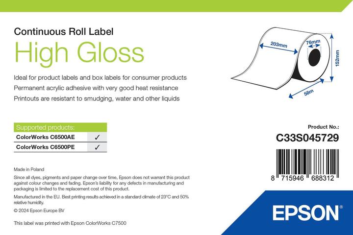 Actual product image Epson High gloss permanent acrylic adhesive