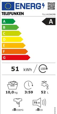 Energie-Label Telefunken TLL1410AGPB (10 kg, Links)