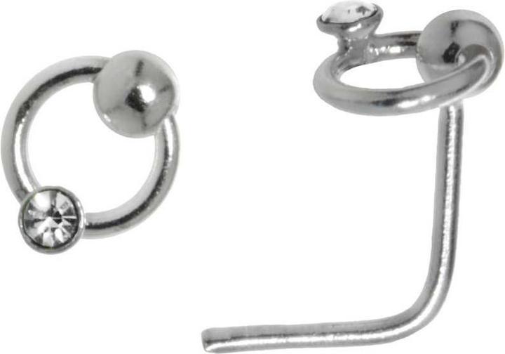 Bijouteria Nasenpiercing (Silber 925, Kristall)
