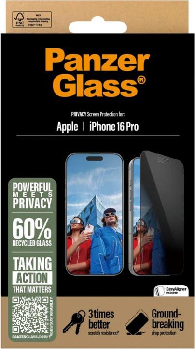 Actual product image PanzerGlass Ultra-Wide Fit (1 Piece, Apple iPhone 16 Pro)