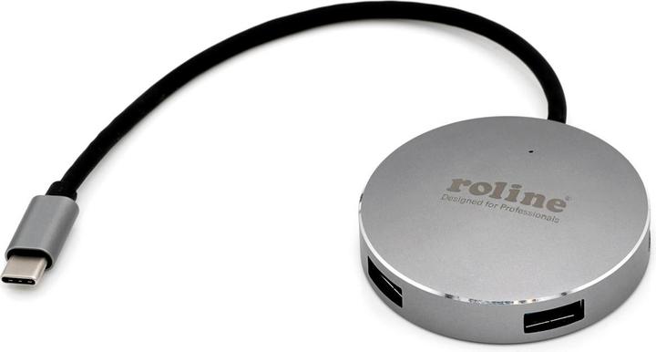 Actual product image Roline USB 3.0 Hub, 4x, Type C connection cable (USB-C, 4 Ports)