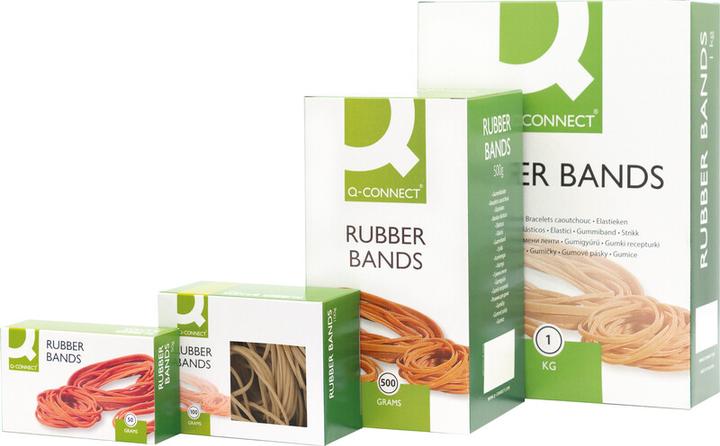 Actual product image Q-Connect Rubber band no. 34 brown, 100g (90 pcs.)