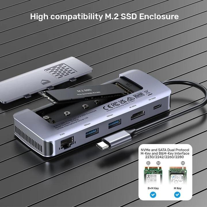 Immagine prodotto Unitek AKTYWNY HUB USB-C 10GBPS M.2 HDMI PD 100W (USB-C, 5 Porti)